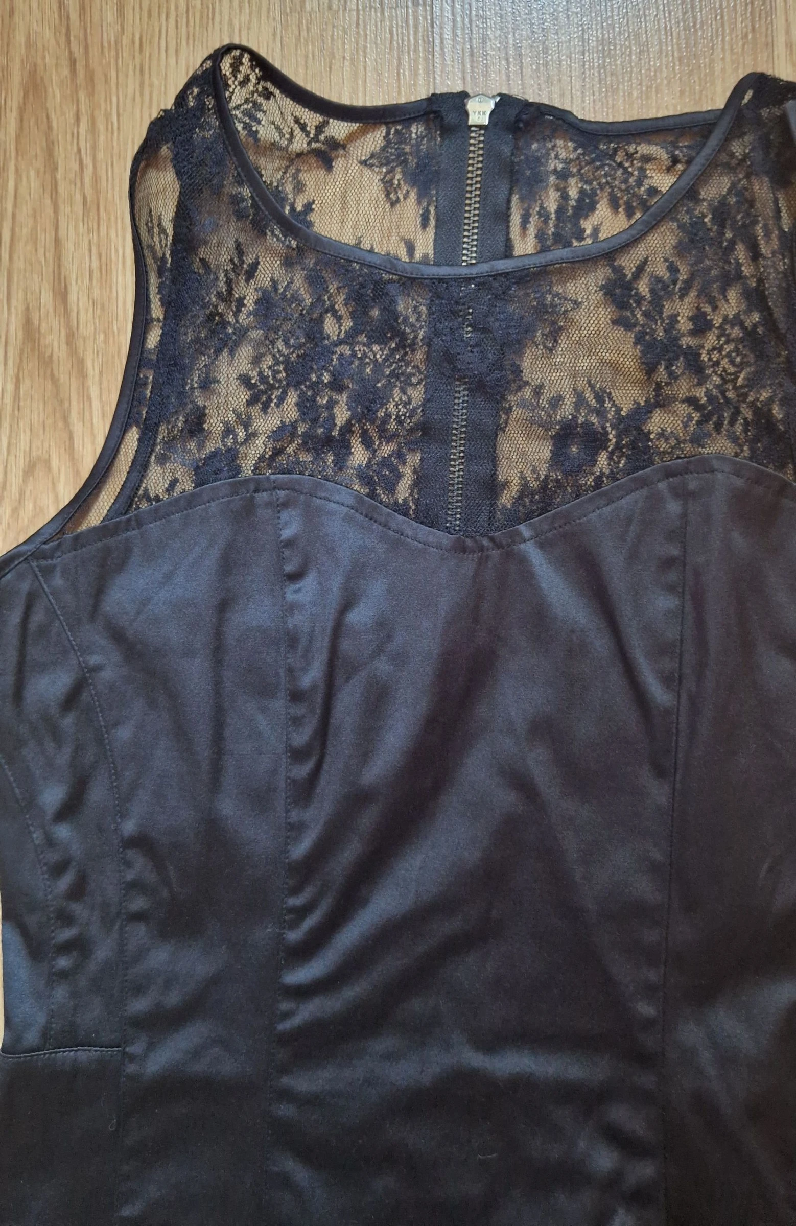 Vestido negro encaje corsé Stradivarius M – photo 15